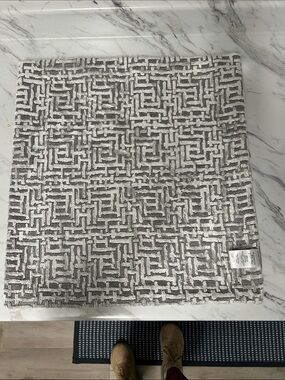 West Elm Gray and White Geometric Wash Cloth 20x20